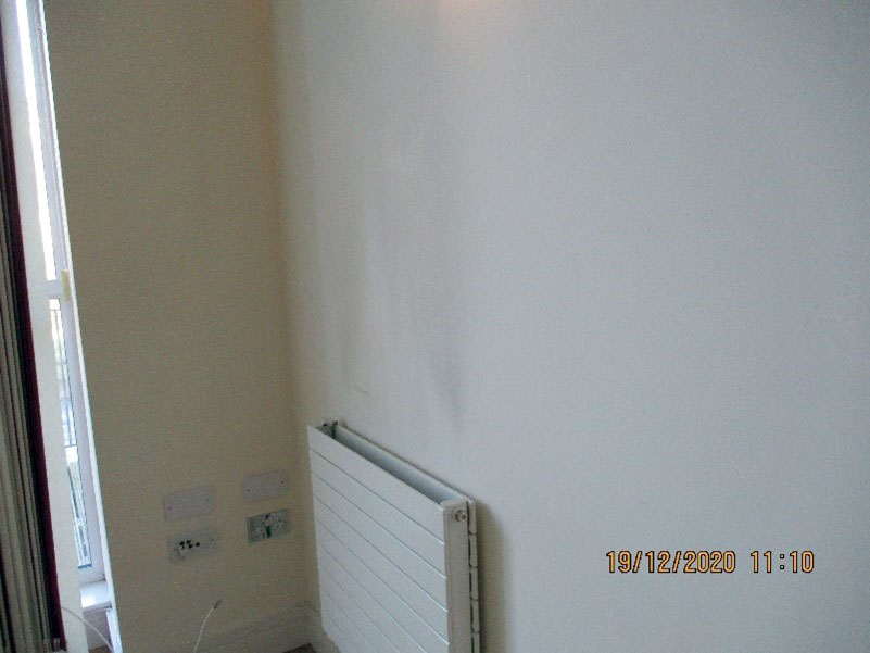 Sheridan Inventory Services picture showing Heater and condensation marks on wall above